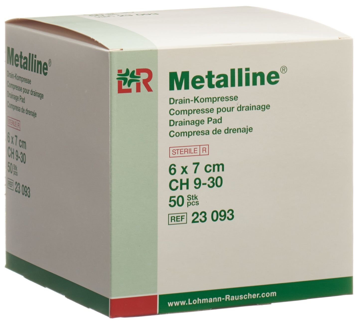 METALLINE Drain Kompressen 6x7cm steril