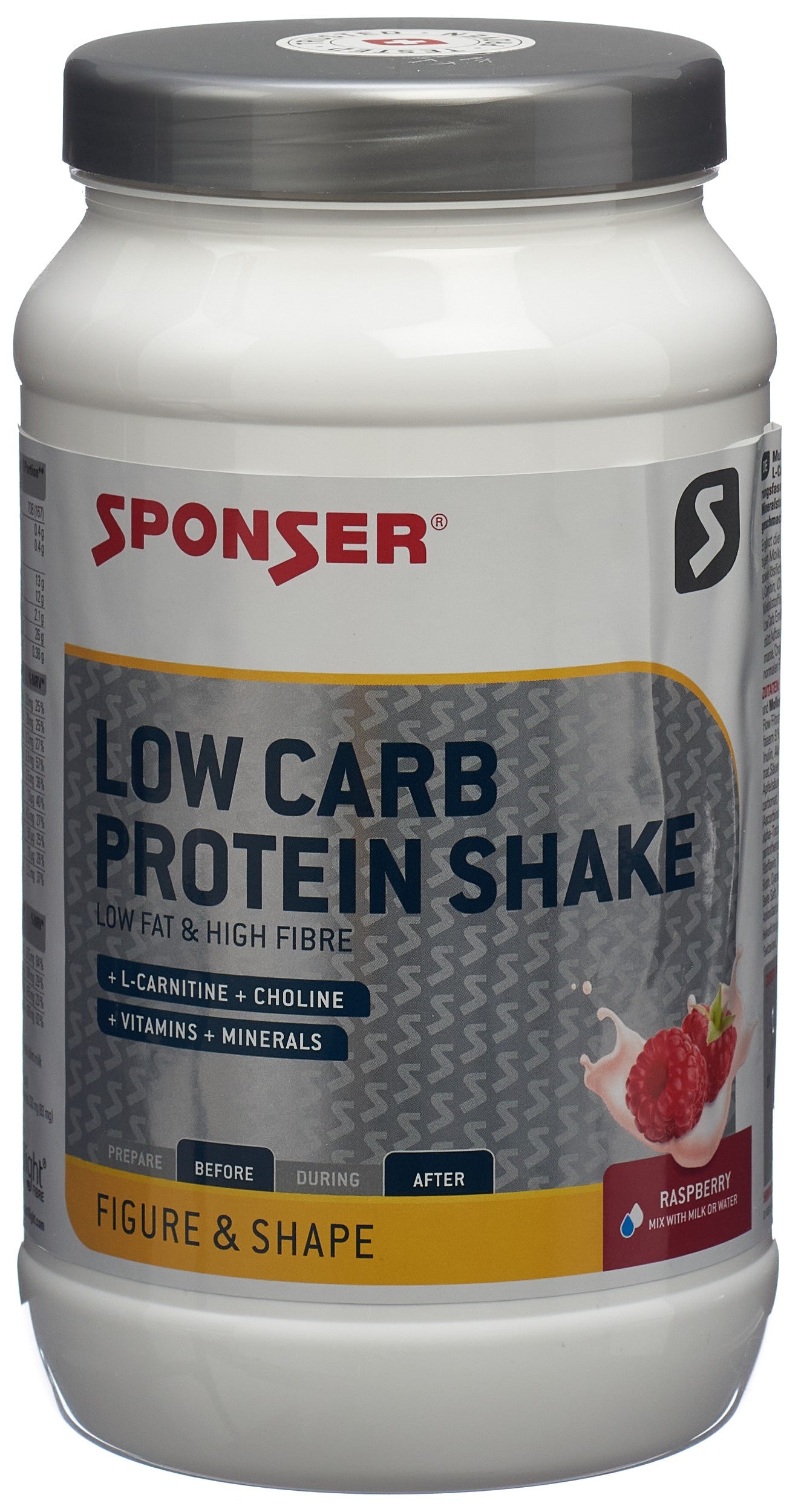 SPONSER Low Carb Protein Shake Raspberry