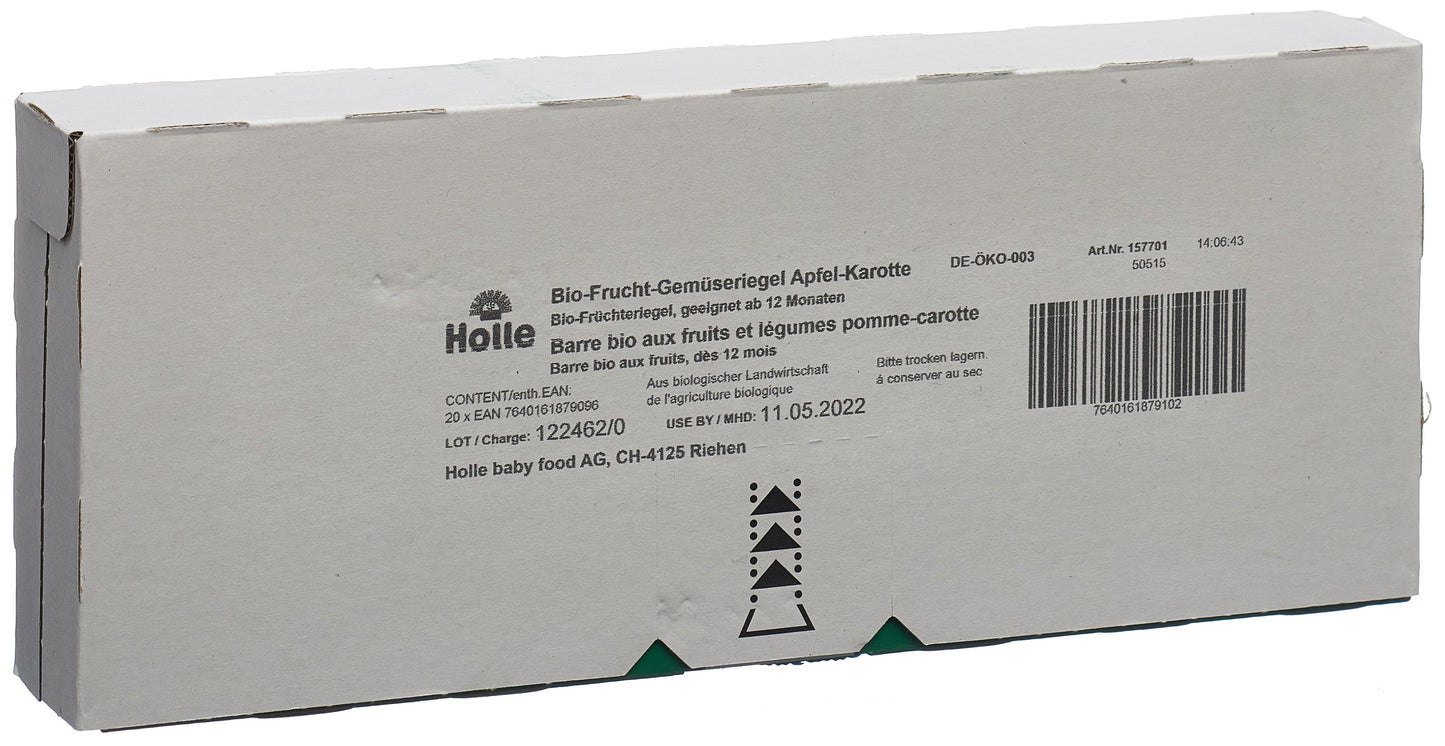 HOLLE Früchte-Gemüseriegel Apf Karot Bio