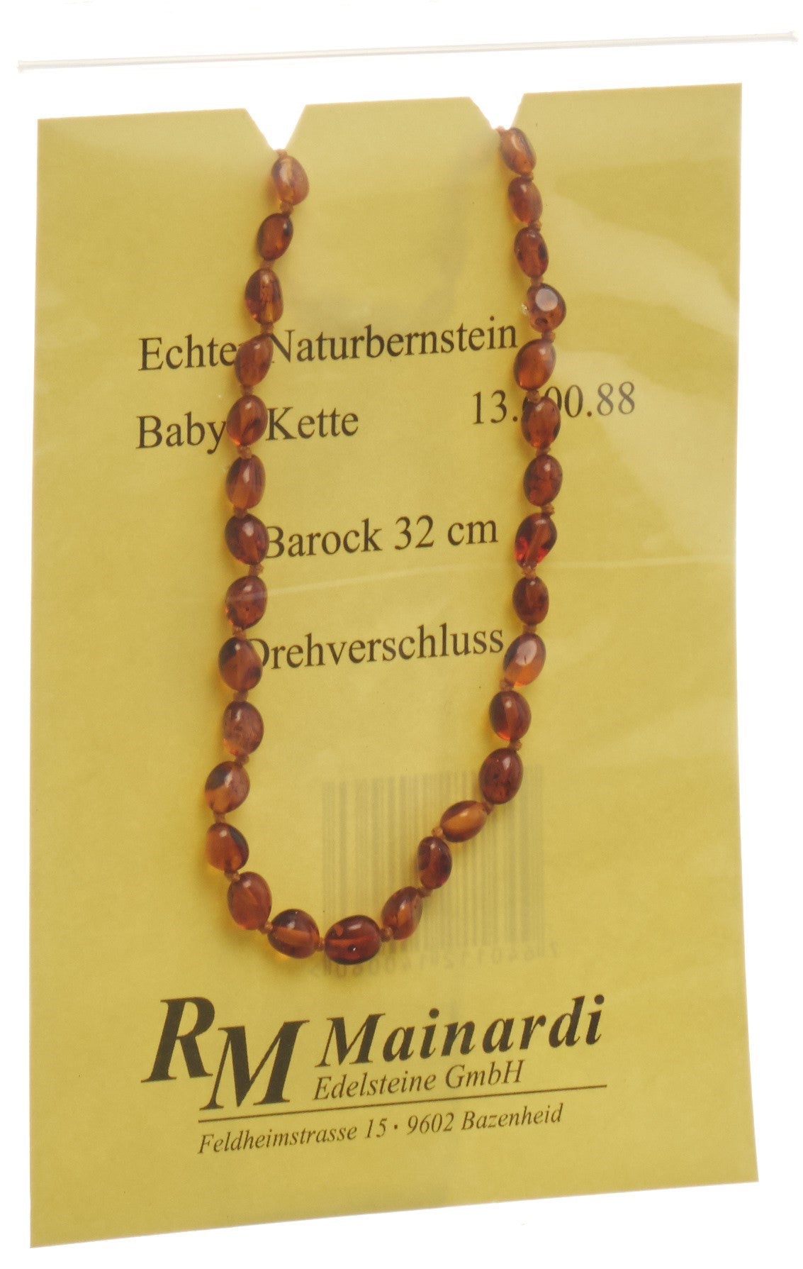 MAINARDI Natur Bernstein 32cm Barock Drehverschl