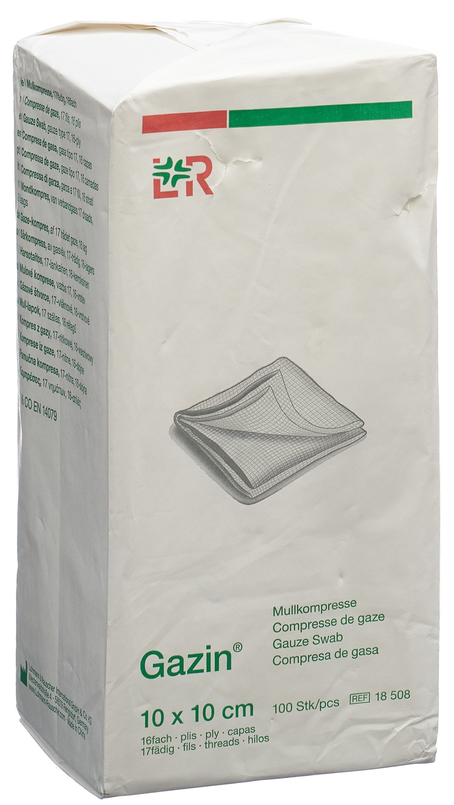 GAZIN Mullkompressen 10x10cm 16f unst