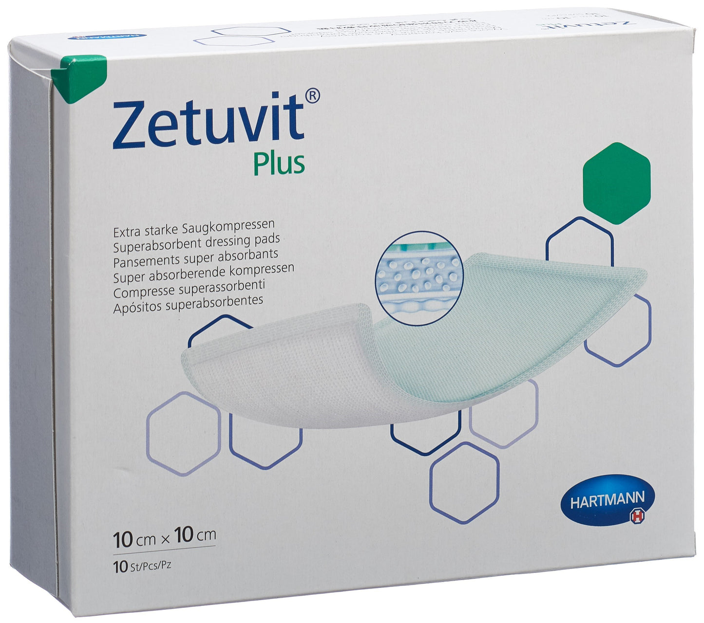ZETUVIT Plus Absorptionsverband 10x10cm