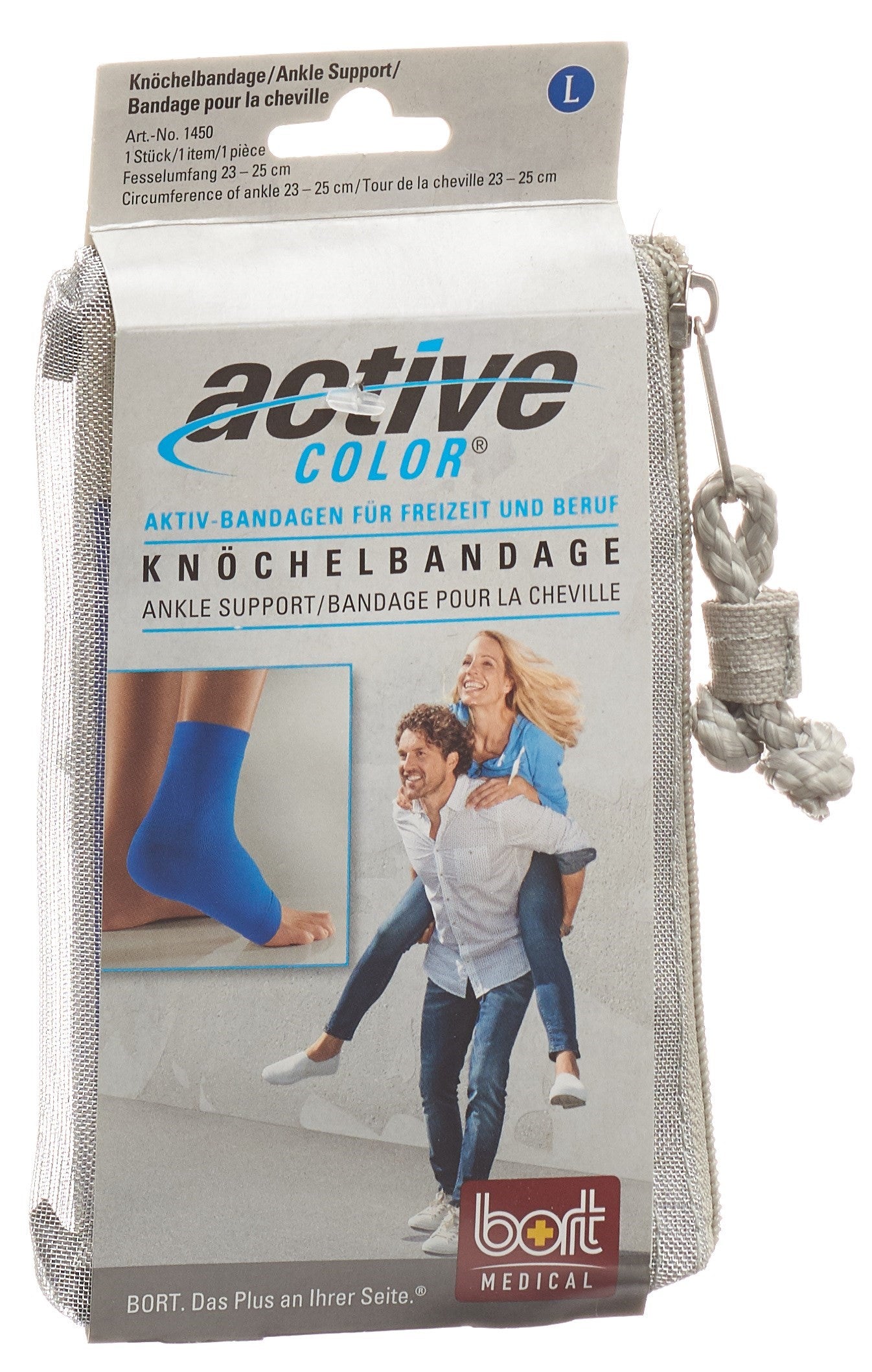 BORT ActiveColor Knöchelbandage M -23cm blau