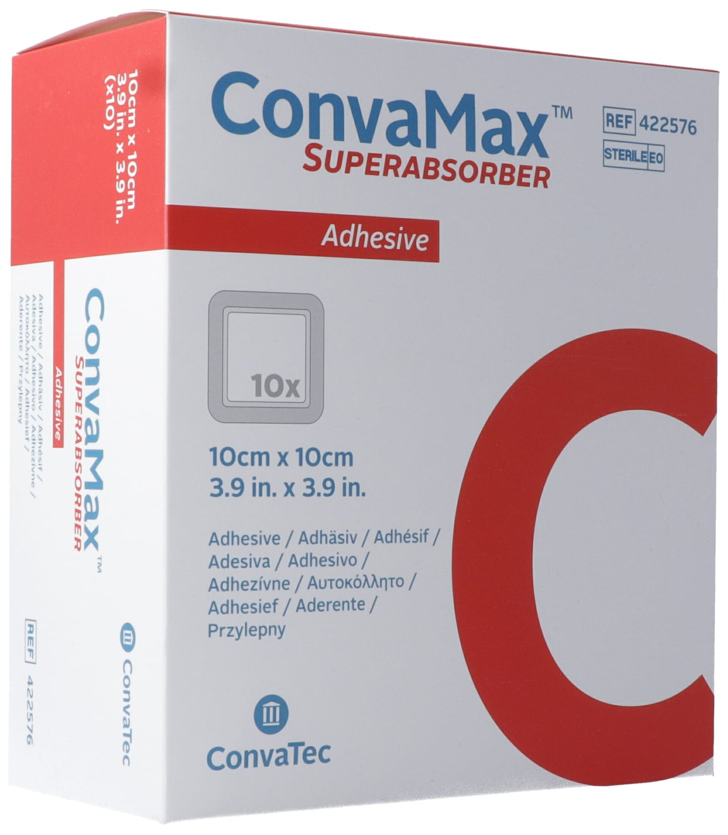 CONVAMAX Superabsorber 10x10cm adhäsiv