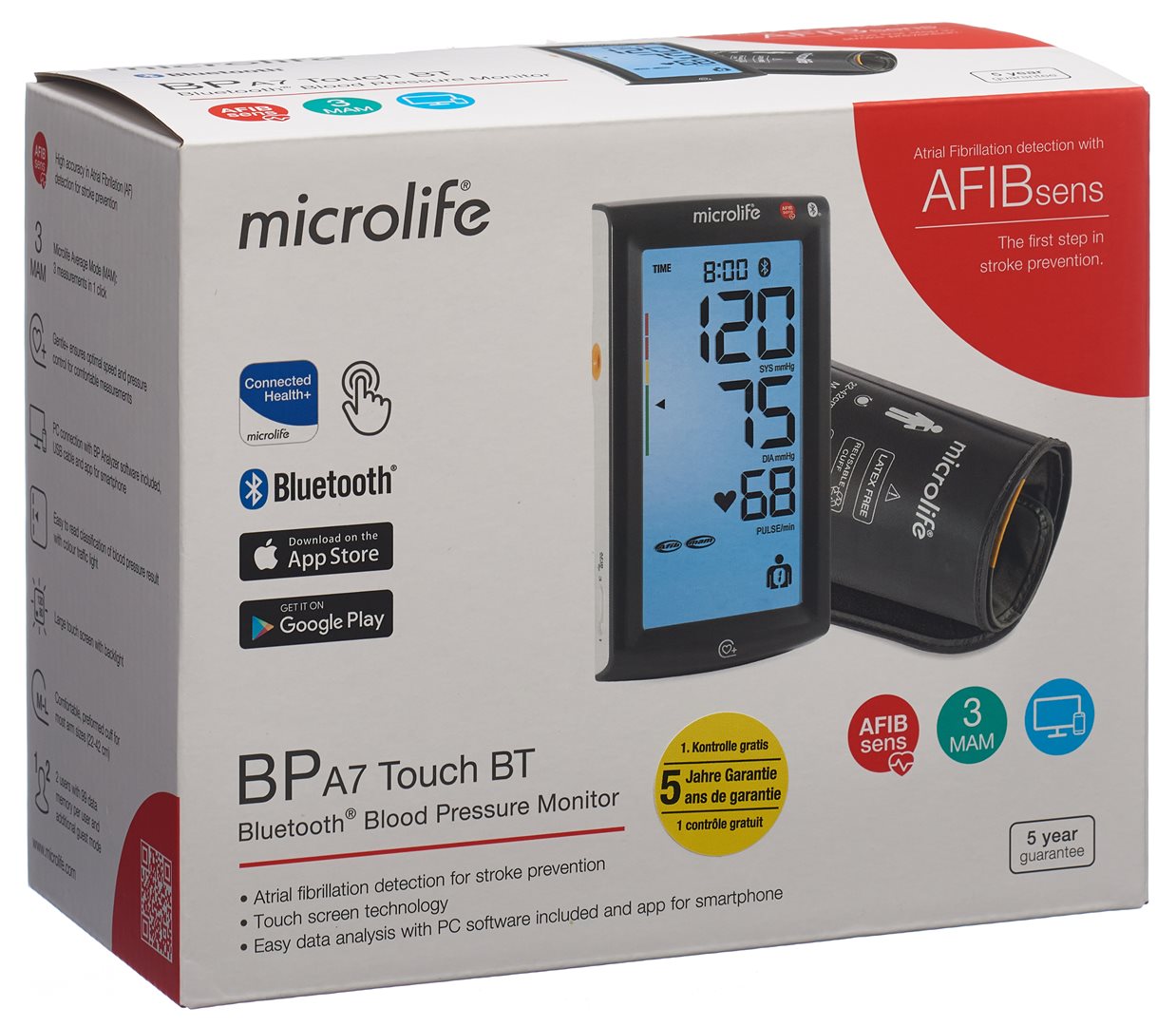 MICROLIFE Blutdruckmessgerät A7 Touch Bluetooth