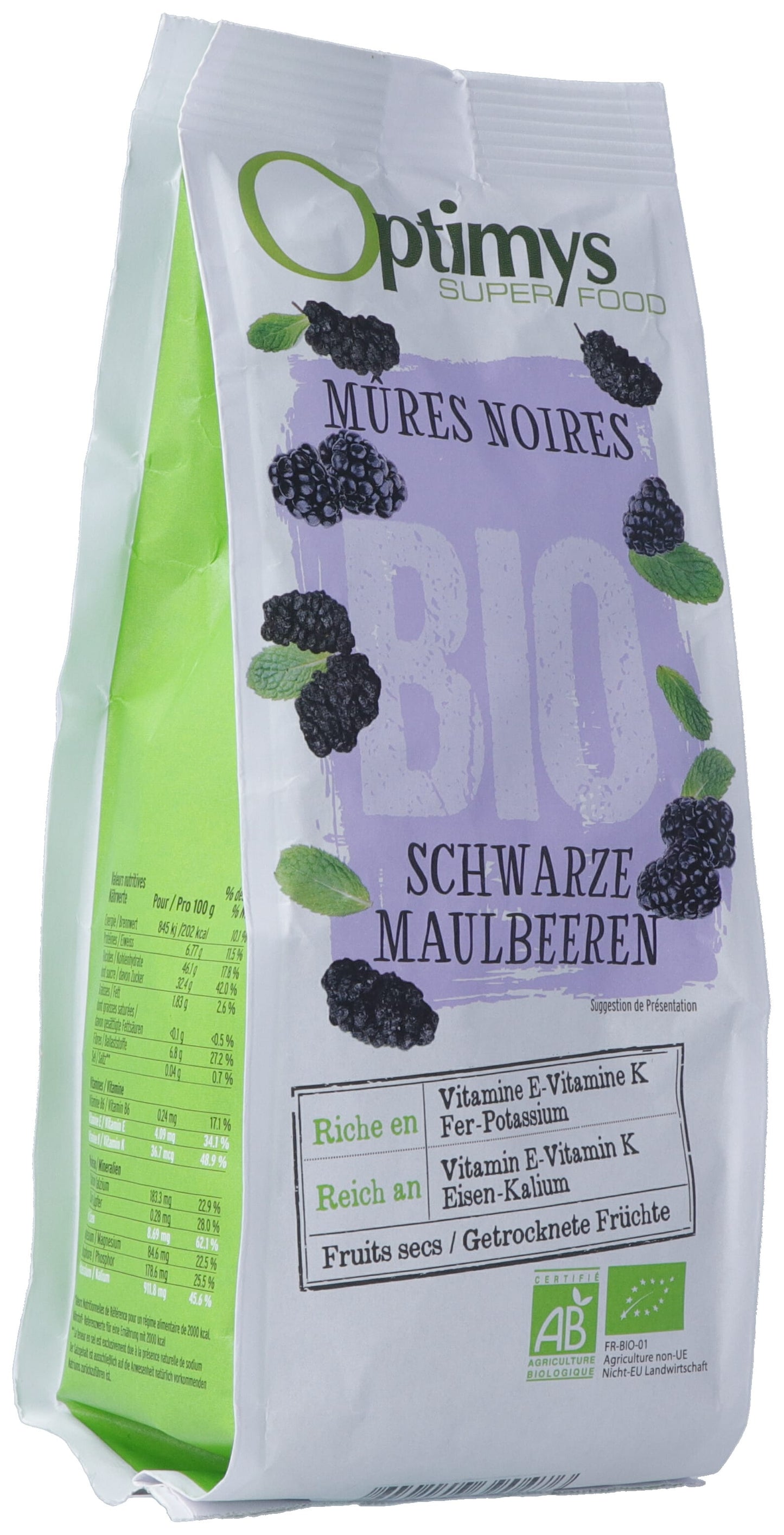 OPTIMYS schwarze Maulbeeren Bio