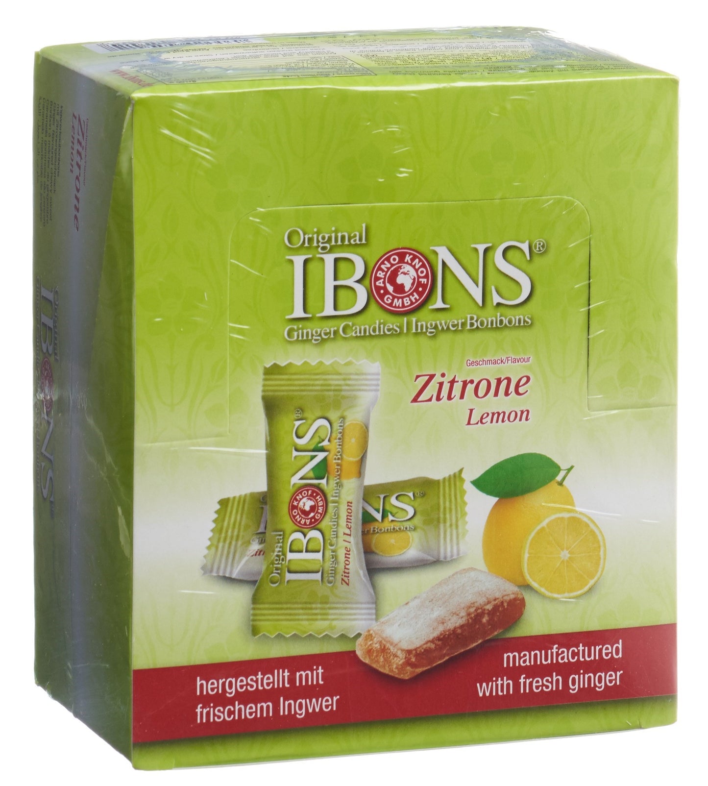 IBONS Ingwer Bonbon Display Zitrone 12x60g