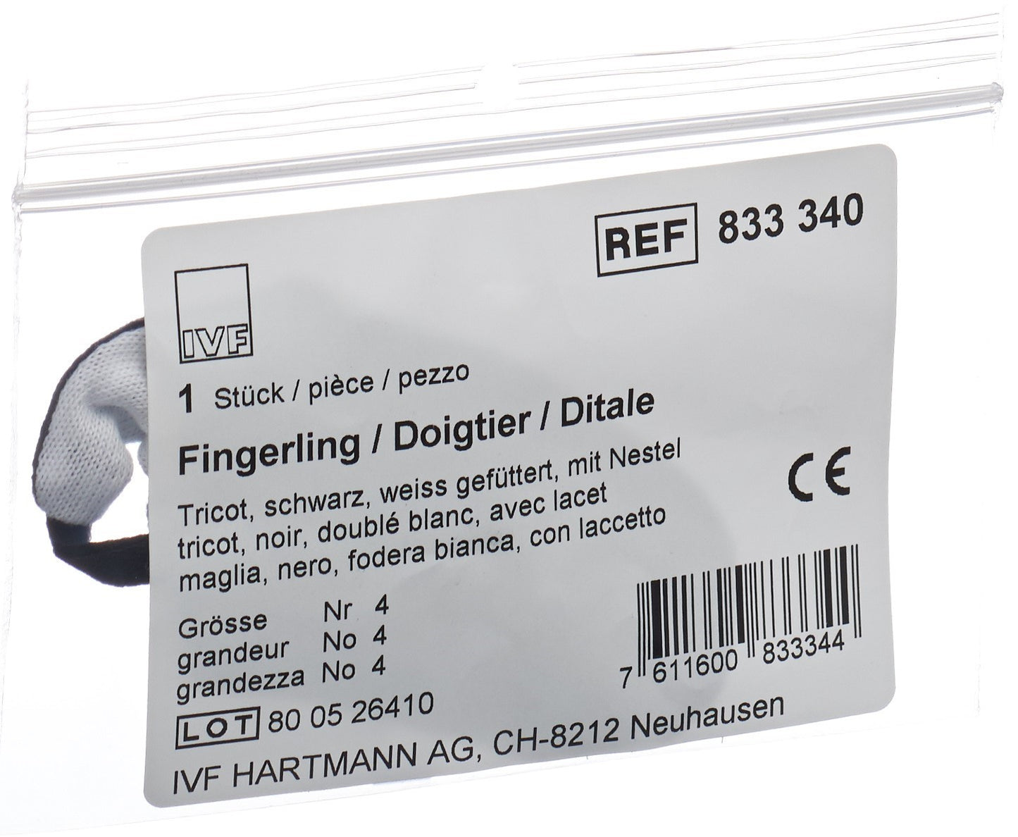 IVF Däumling Tricot Gr4 schwarz