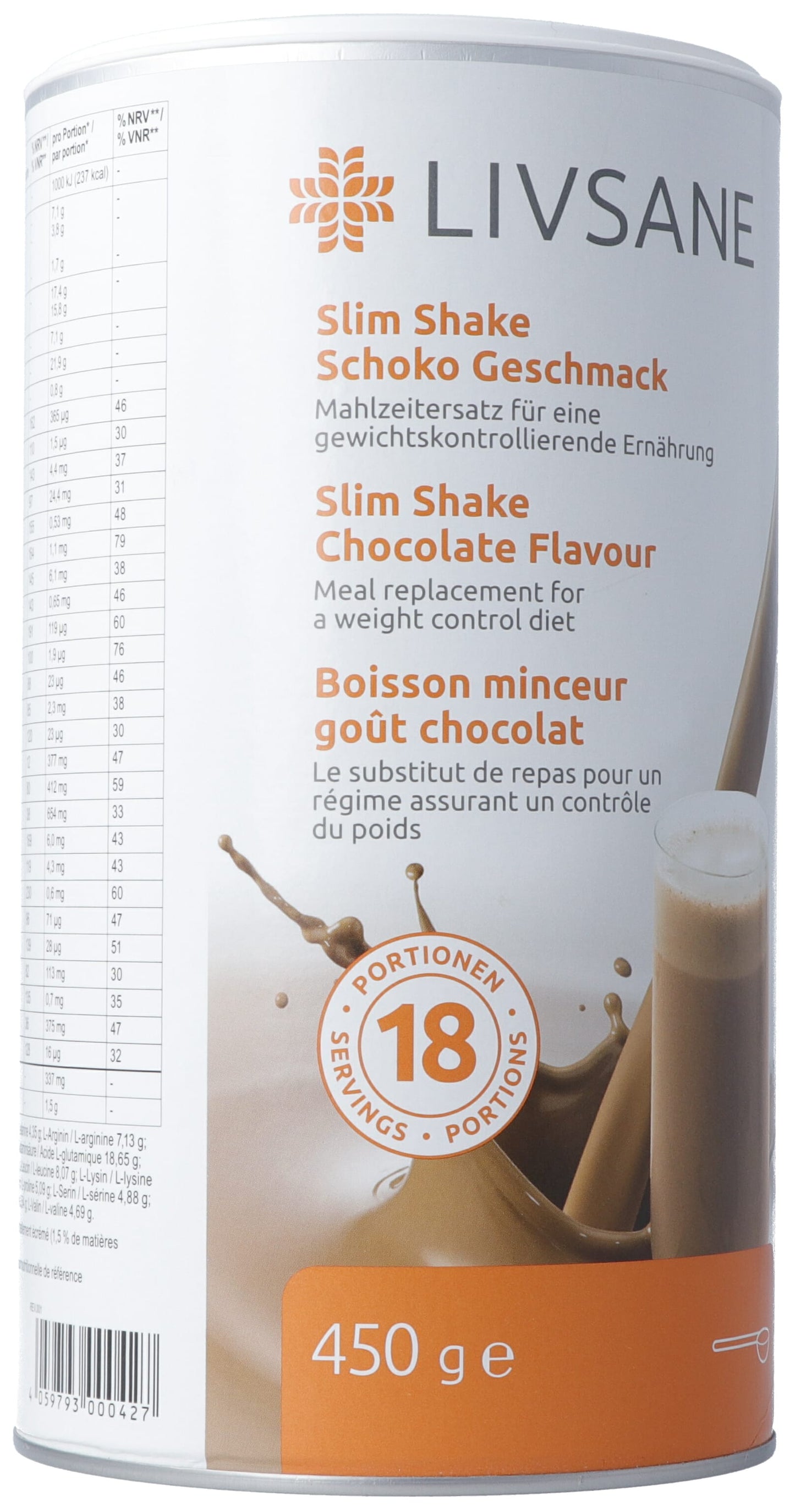 LIVSANE Slim Shake Schoko Geschmack