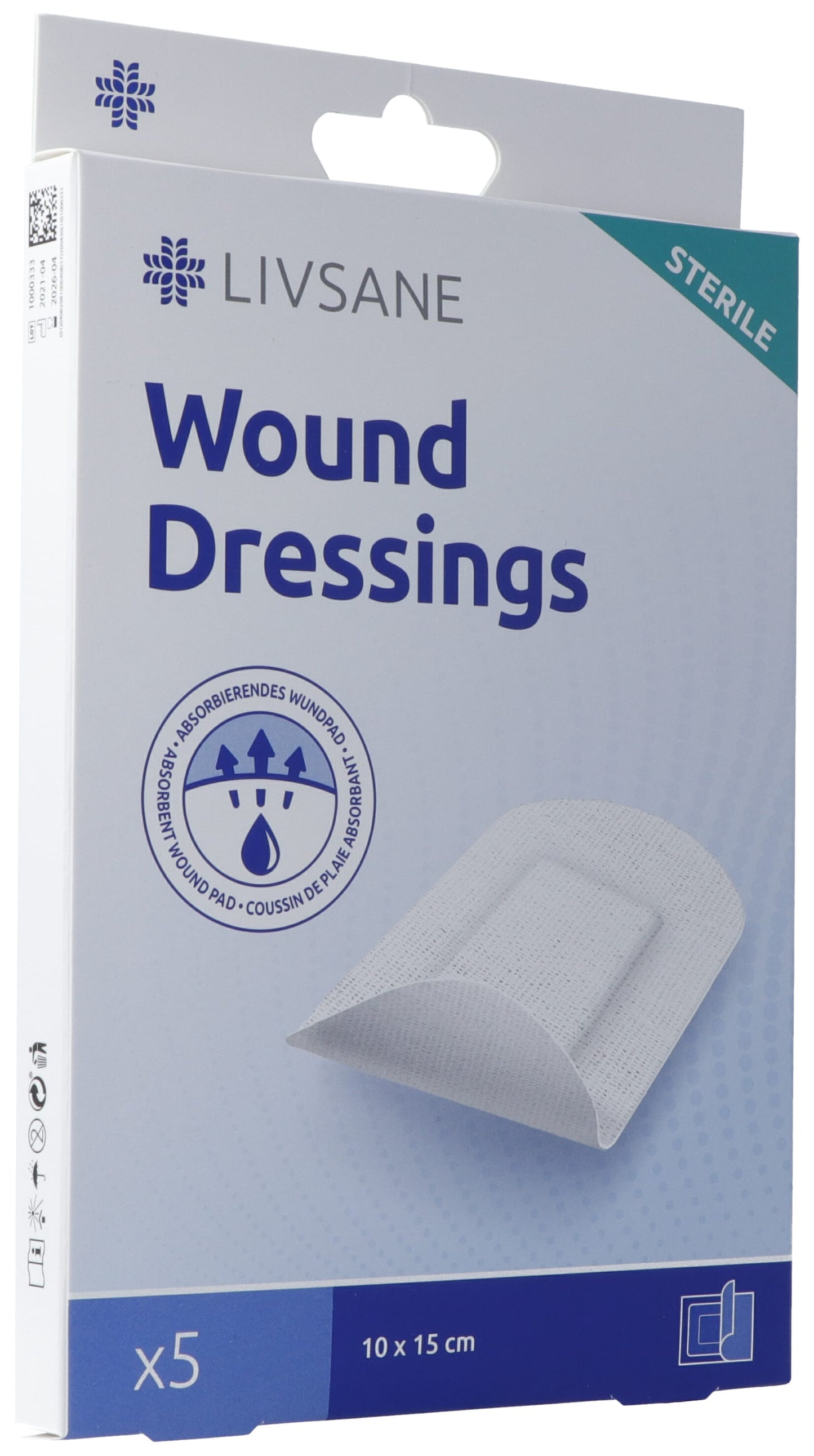 LIVSANE Sterile Wound Dressings 10x15cm