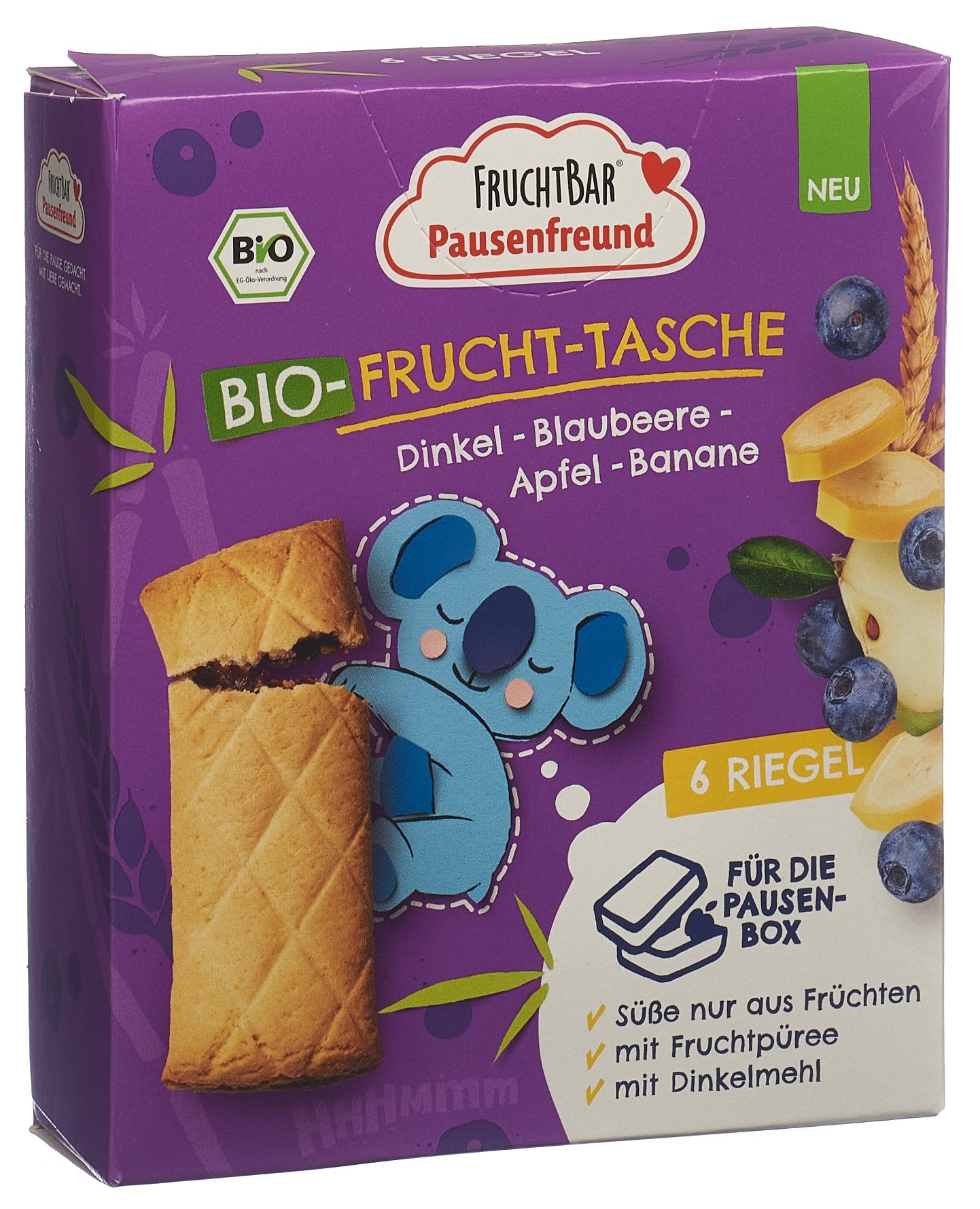 FRUCHTBAR Frucht Tasche Bio Dink Blaub Ap