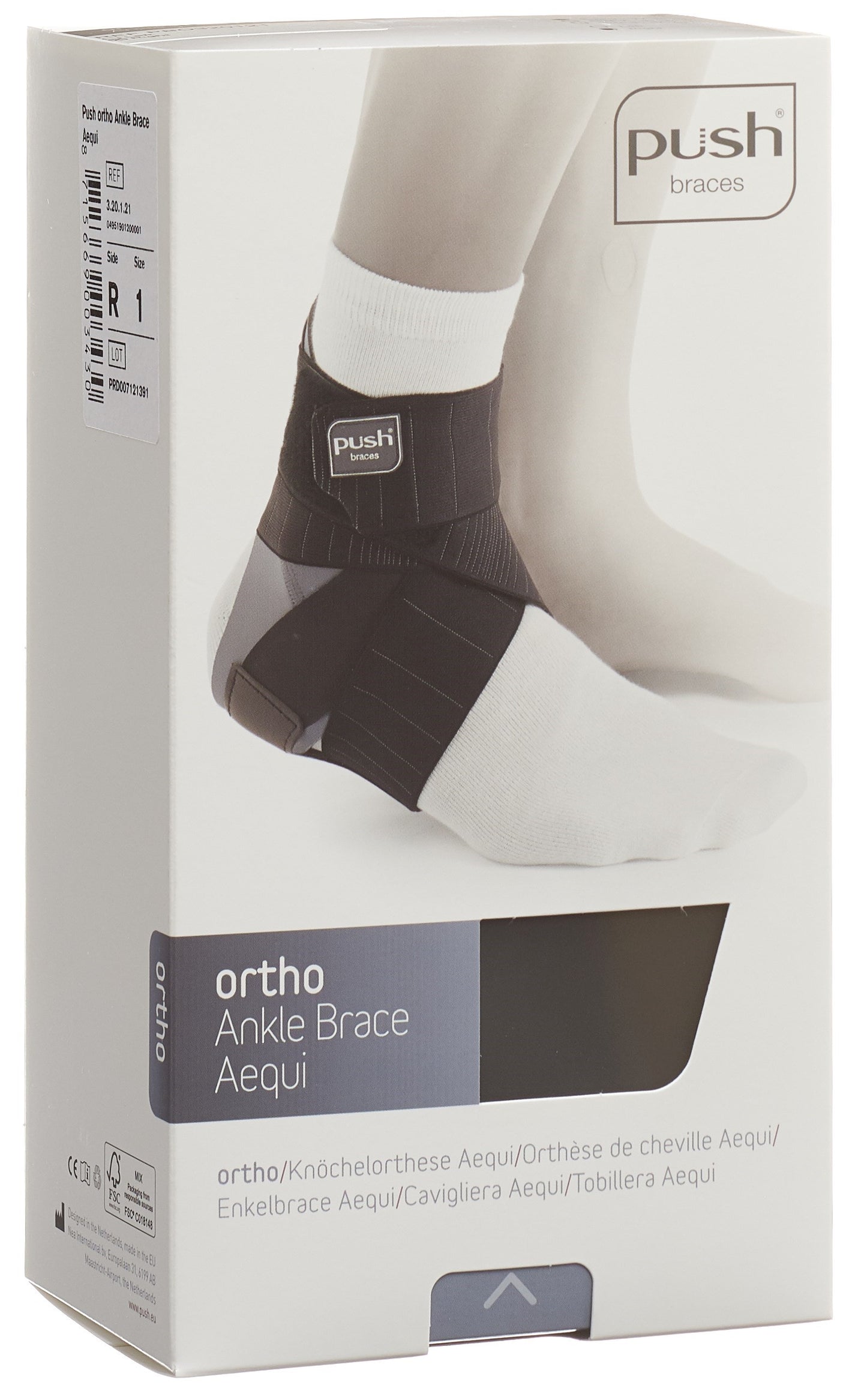 PUSH ORTHO AEQUI Fussgelenkband 31-34cm links grau