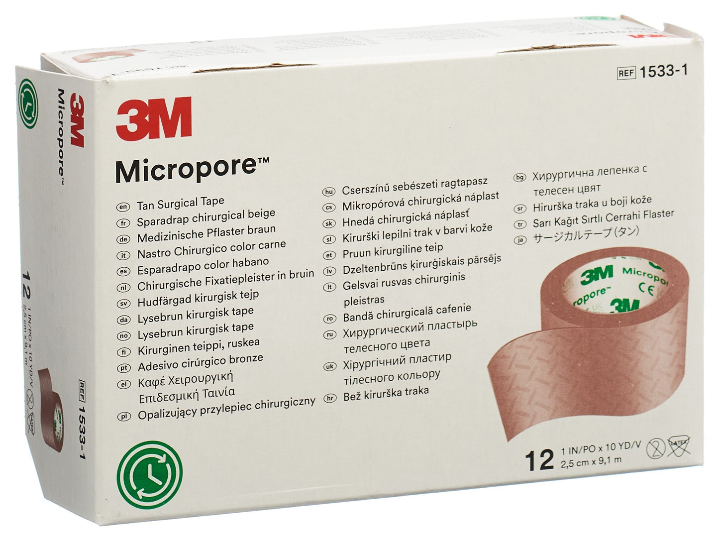 3M MICROPORE Rollenp o Disp 25mmx9.14m hf n