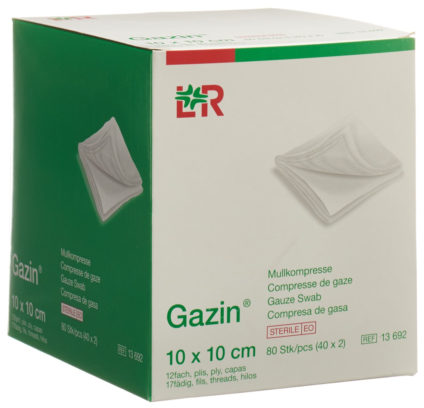 GAZIN Mullkompressen 10x10cm 12f st