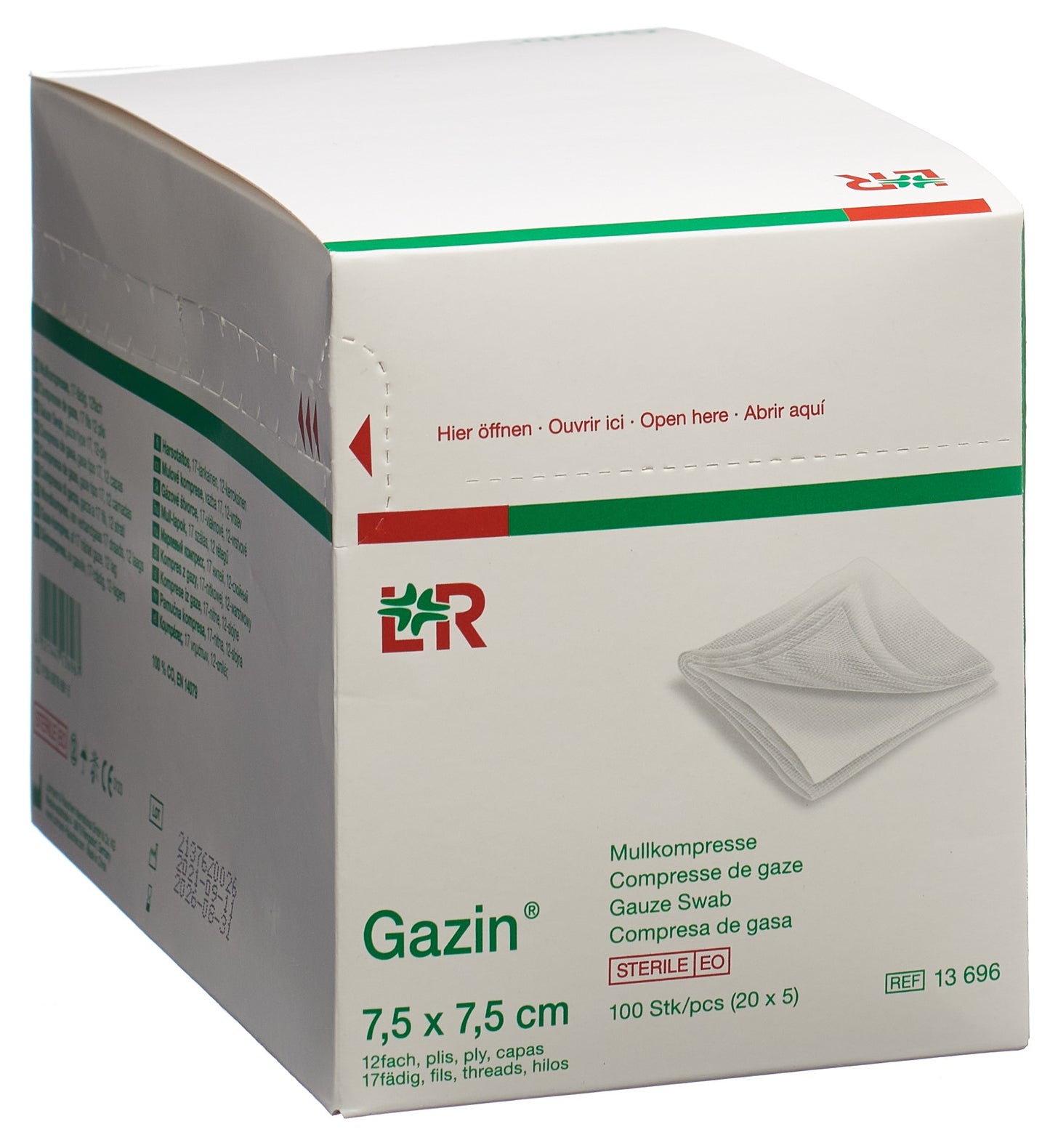 GAZIN Mullkompress Set 7.5x7.5cm 12f st