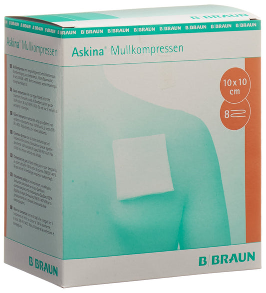 ASKINA Mullkompresse 10cmx10cm ster