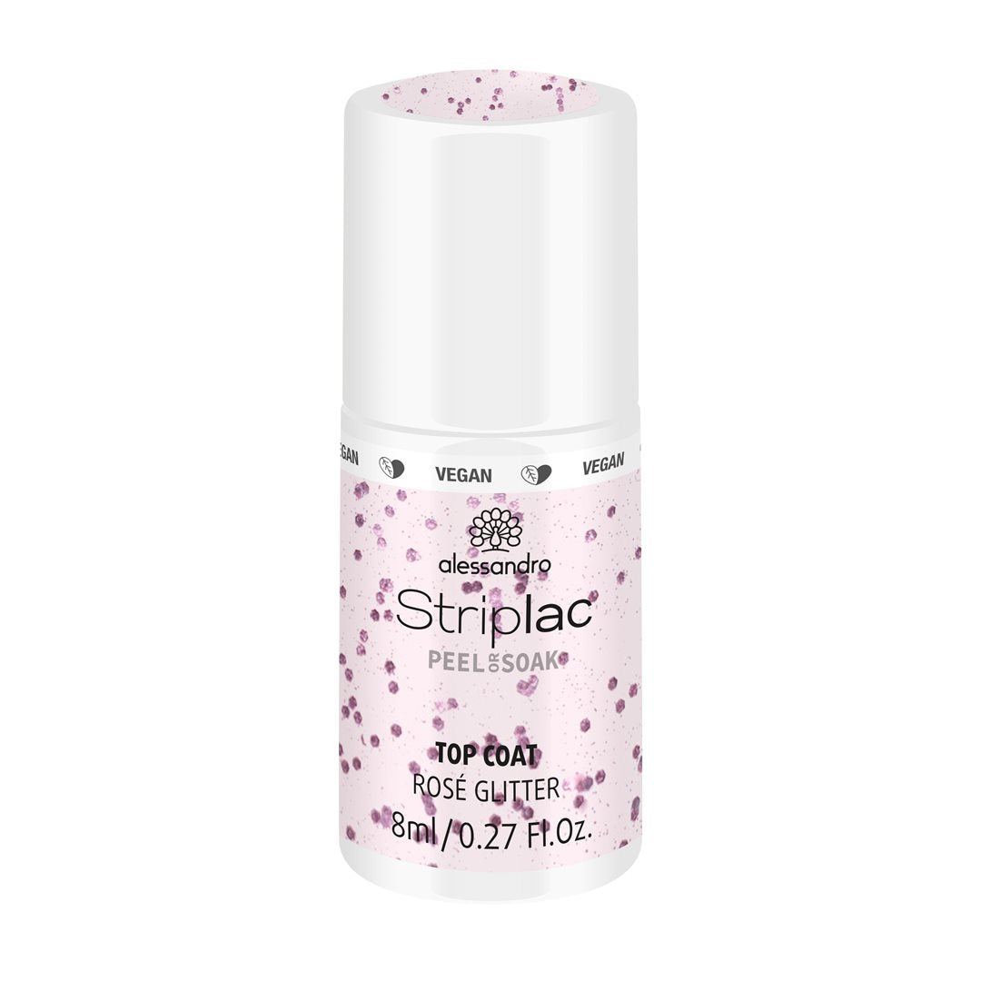 ALESSAN Striplac Top Coat Rosé Glitter