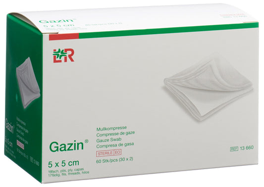 GAZIN Mullkompressen 5x5cm 16f st