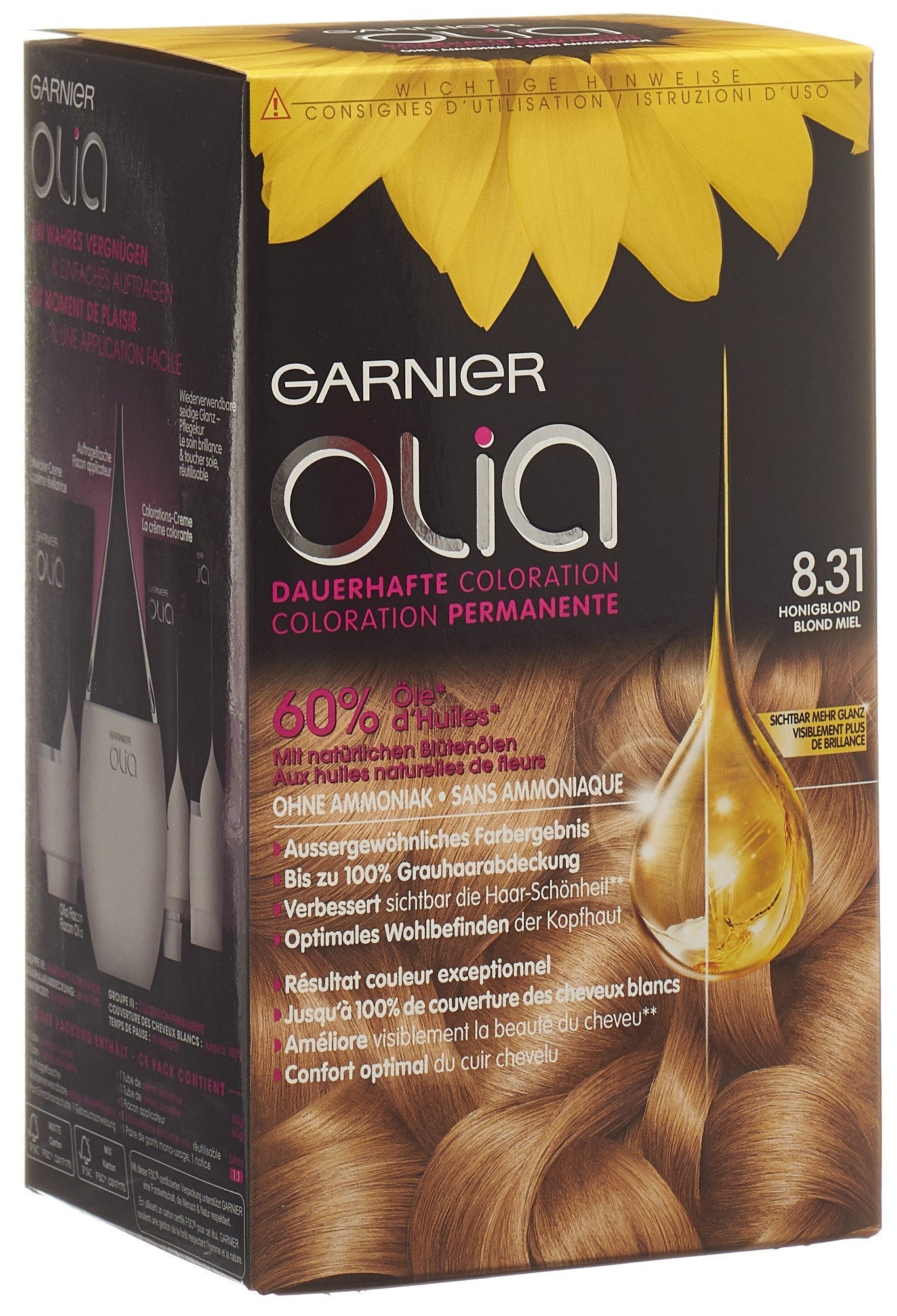 OLIA Haarfarbe 8.31 Golden Ashy Blond