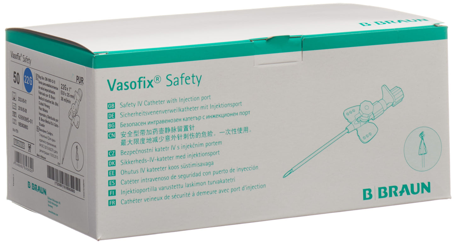 VASOFIX Safety IV-Kanüle 22G 0.9x25mm blau