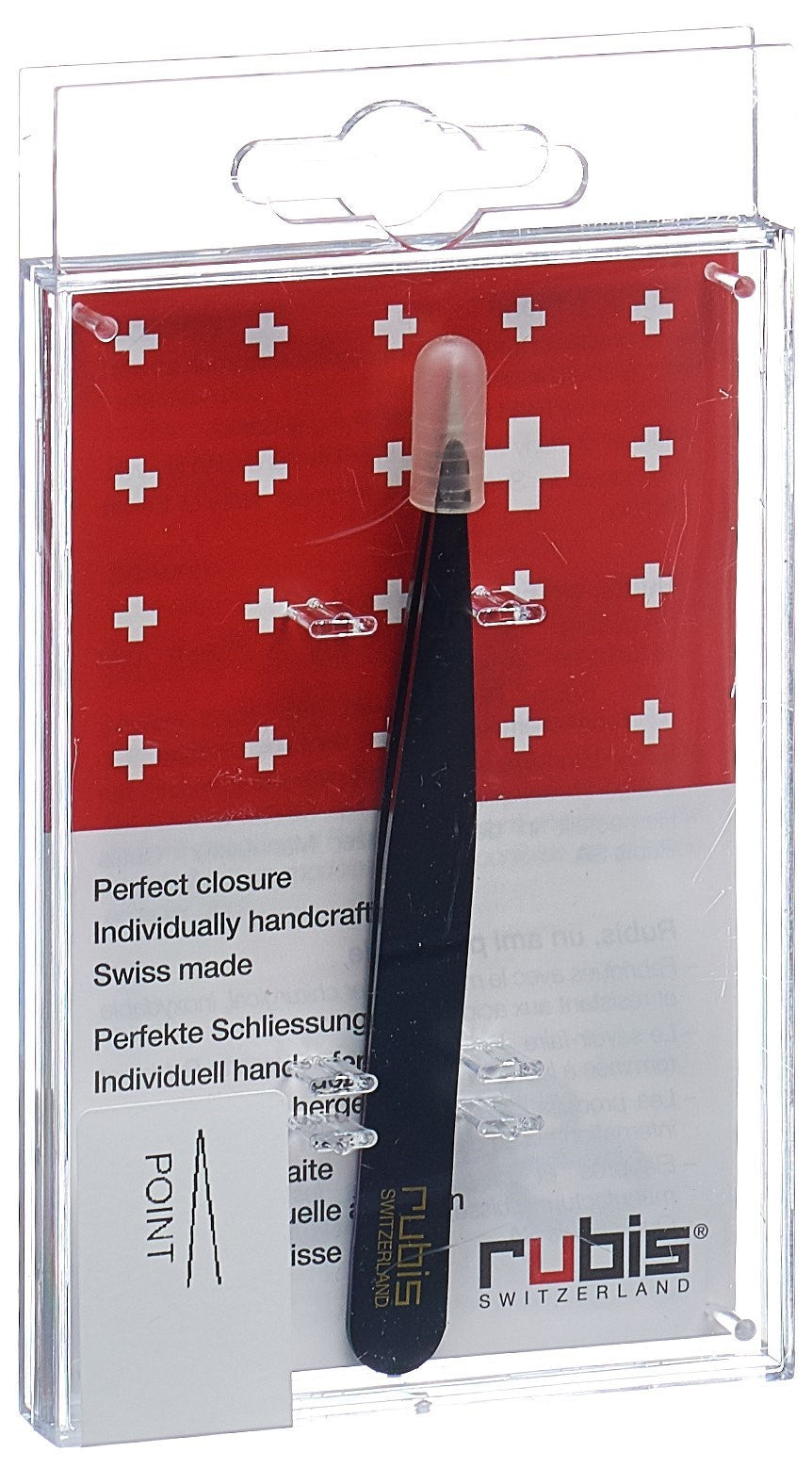 RUBIS Pinzette spitz schwarz Inox