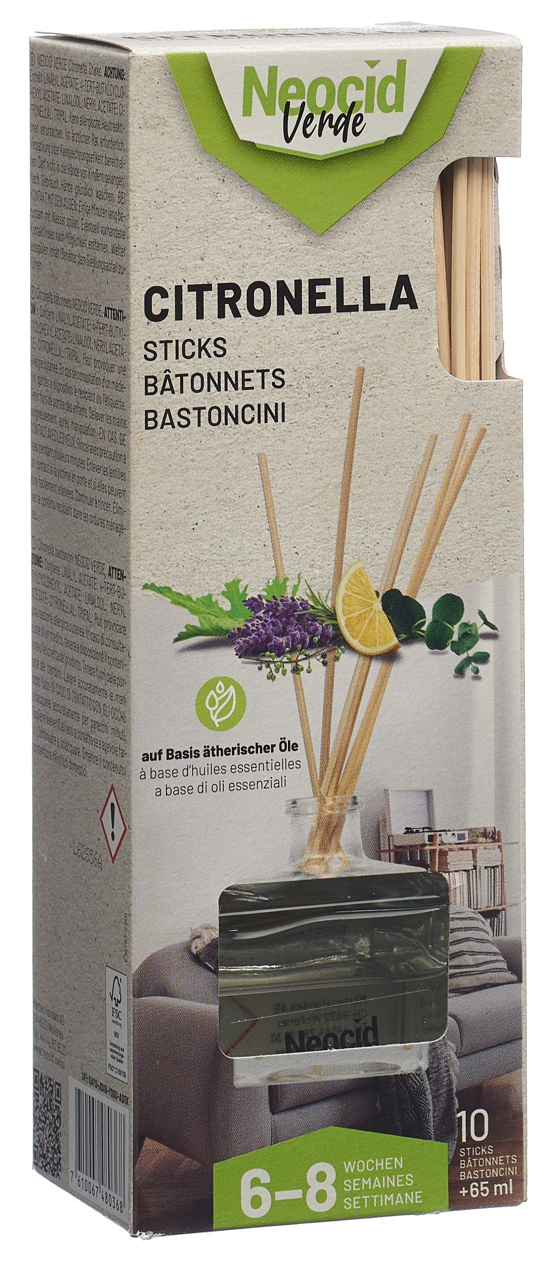 NEOCID VERDE Citronella 10 Sticks mit Fl 65ml