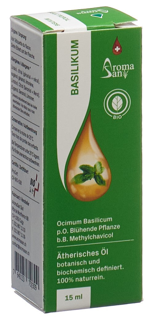 AROMASAN Basilikum Äth/Öl in Schachtel Bio