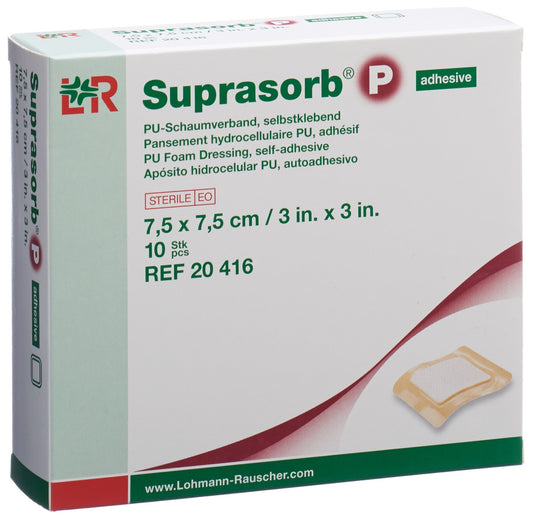 SUPRASORB P Schaumverband 7.5x7.5cm selbstk
