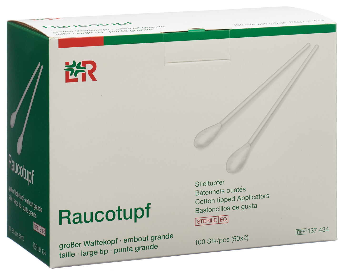 RAUCOTUPF Wattestäbch 15cm gr Kopf st