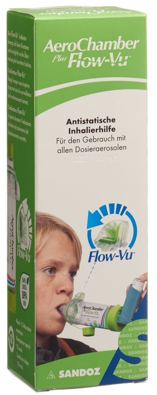AEROCHAMBER PLUS Flow-Vu ohne Maske (5+ J) grün