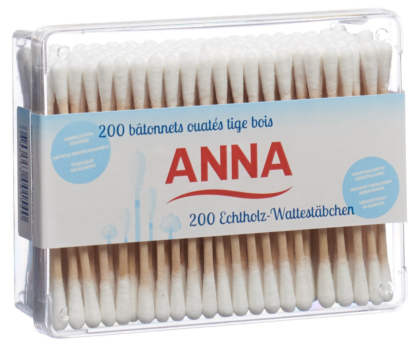 ANNA Wattestäbchen Holz