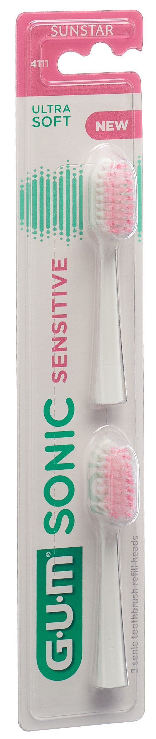 GUM Sonic Sens Ersatzköpfe weiss
