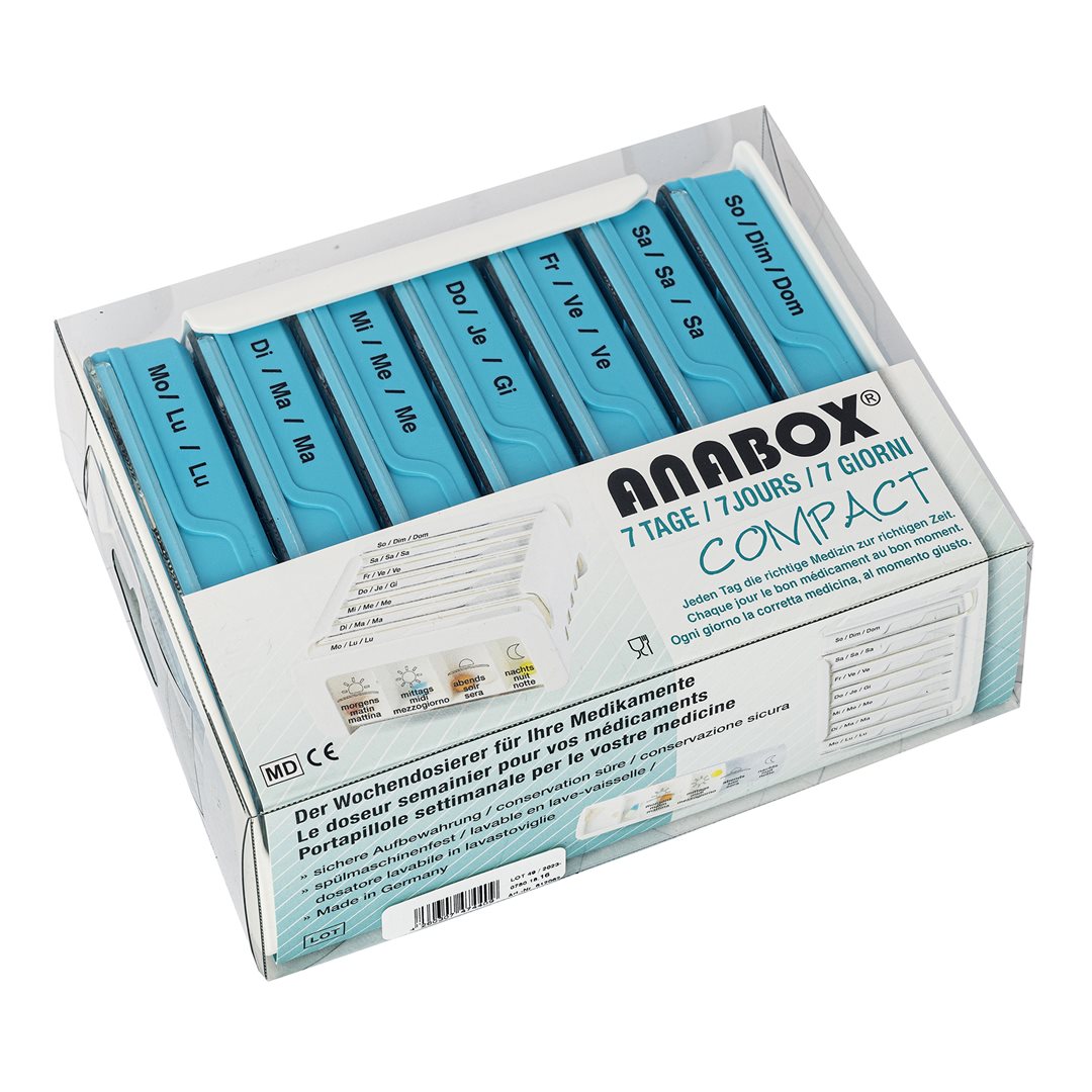 ANABOX Medidispenser compact 7Tage hellb 4 F D/F/I