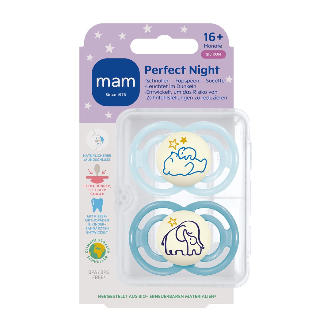 MAM Perfect Night Nuggi 16-36m blue/blue
