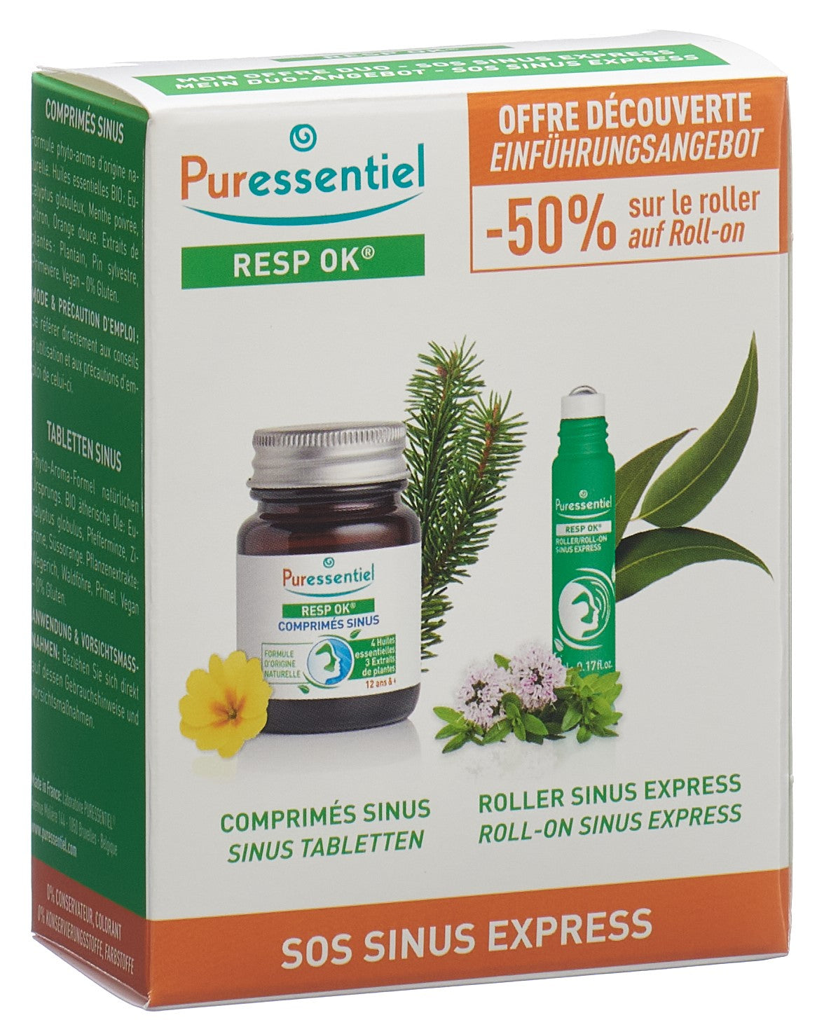 PURESSENTIEL Sinus Box Kapseln+Roll-on