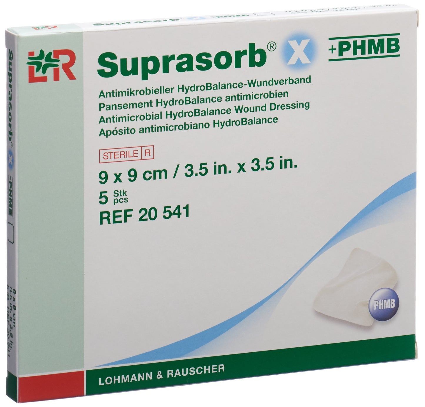 SUPRASORB X+PHMB HydroBal-Wundverb 9x9cm