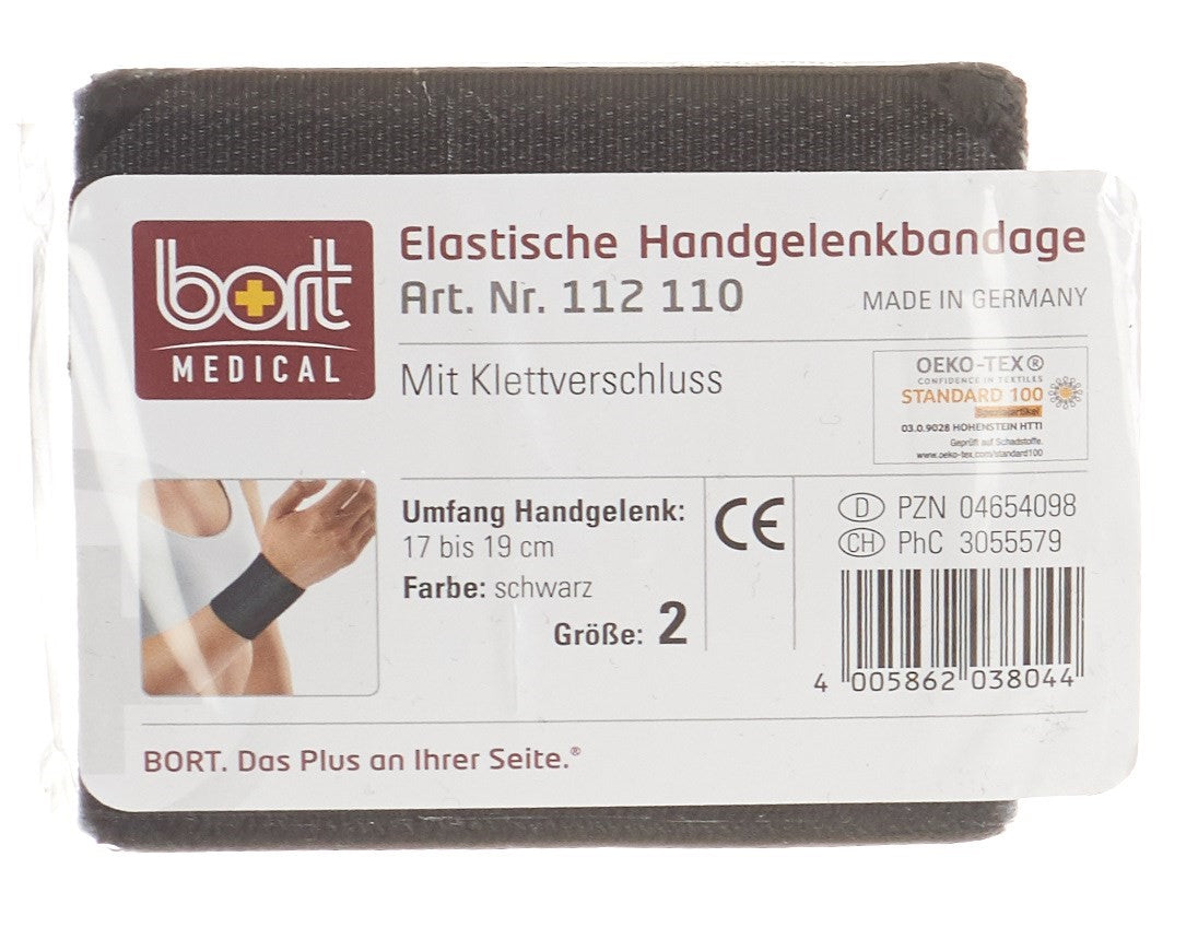 BORT Handgelenkbandage Velcro 8cm Gr2 -19cm schwa