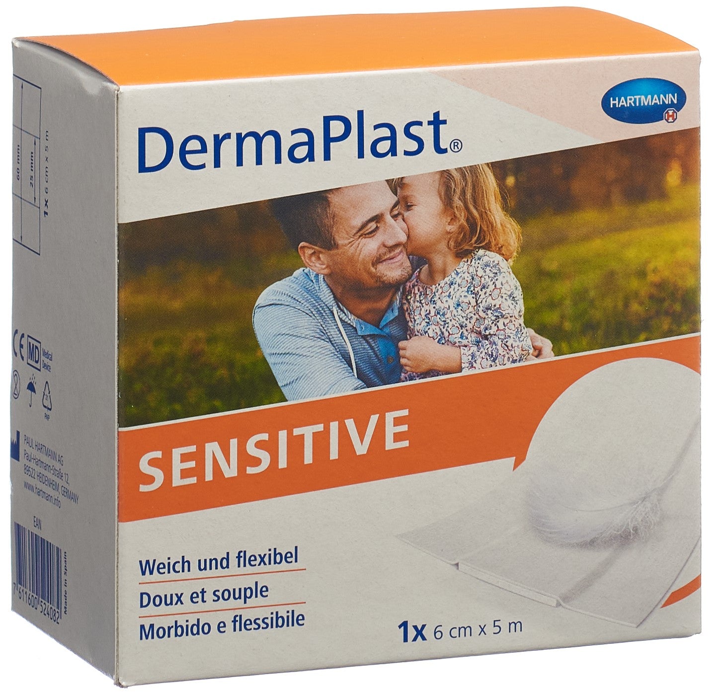 DERMAPLAST Sensitive Schnellverb 6cmx5m wei