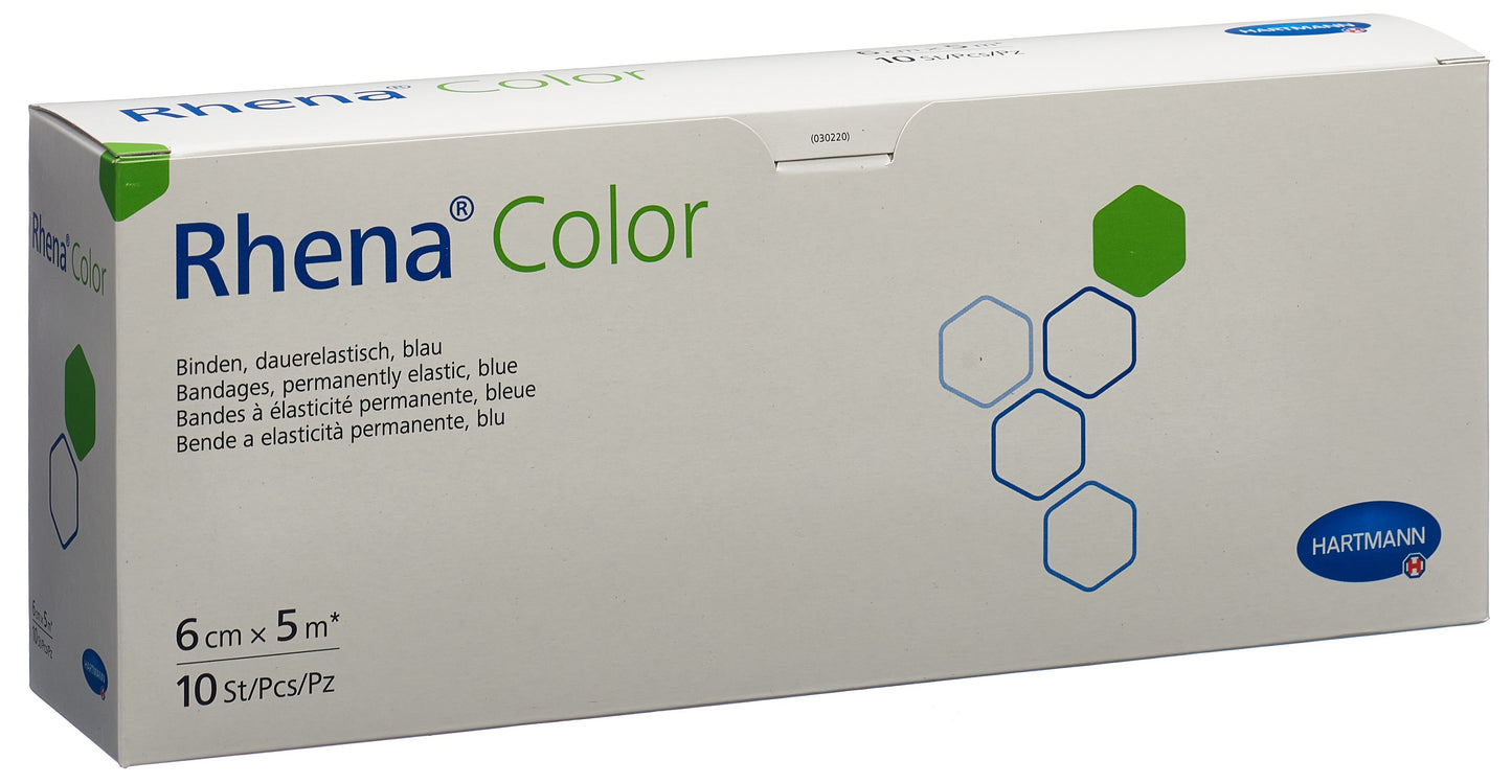 RHENA Color Elast Binde 6cmx5m blau offen