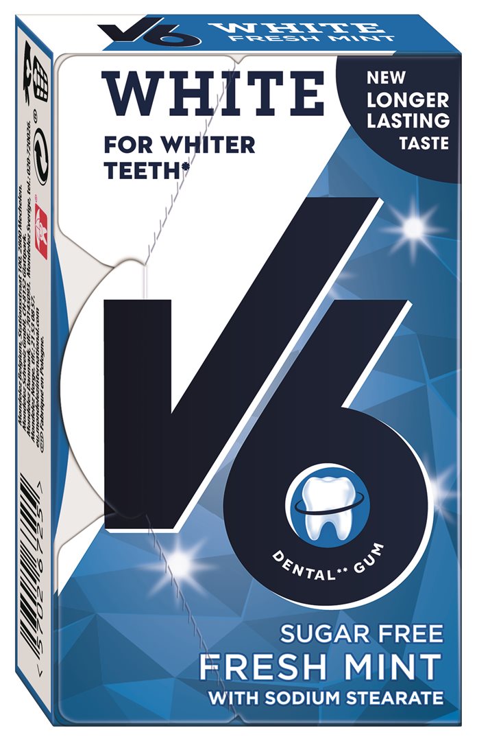 V6 White Kaugummi Freshmint (#)