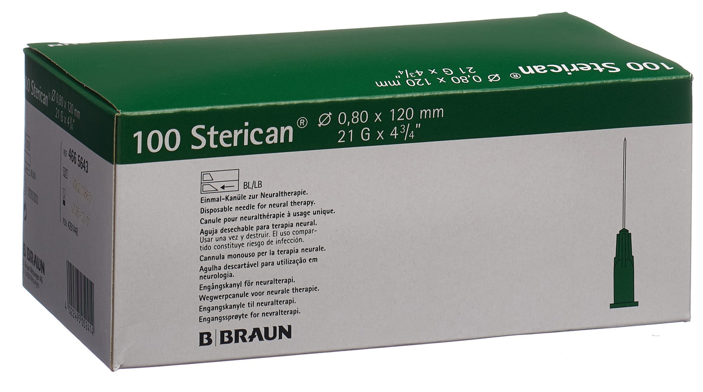STERICAN Nadel 21G 0.80x120mm grün Luer
