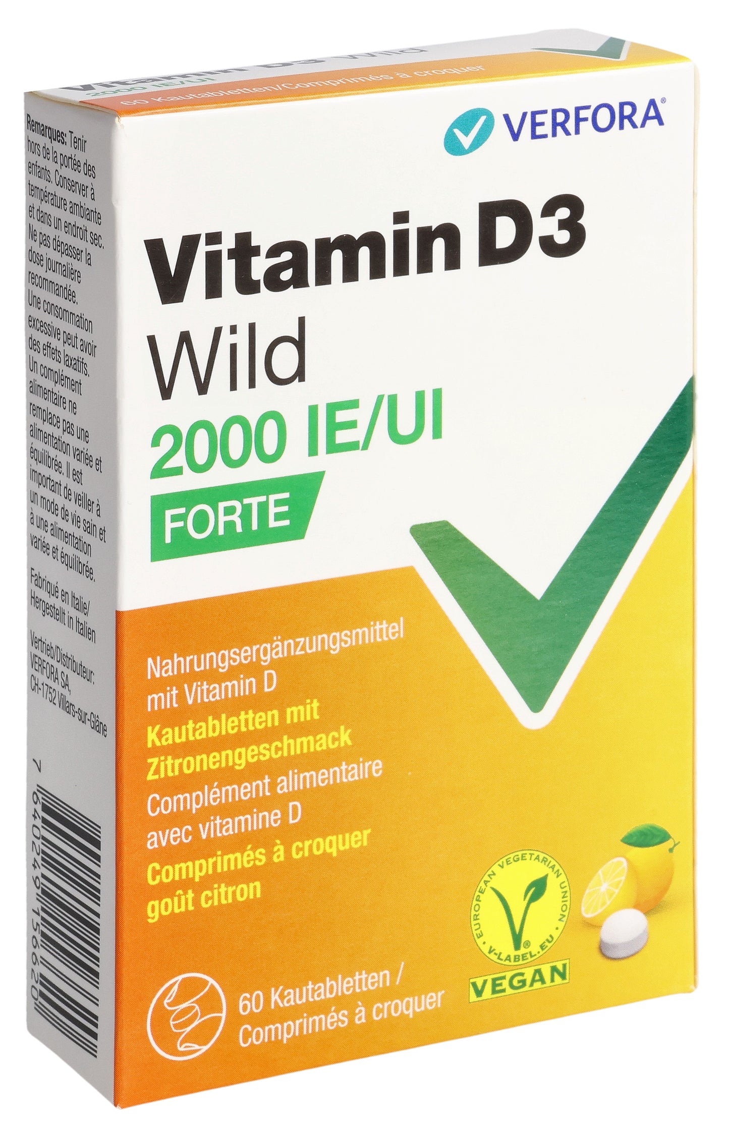 VITAMIN D3 WILD Kautabl 2000 IE vegan