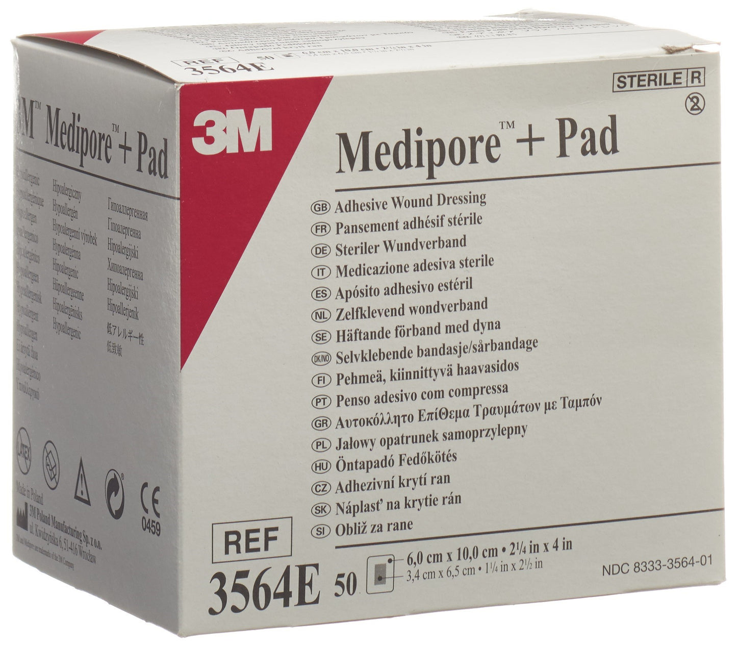 3M MEDIPORE+PAD 6x10cm Wundkissen 3.4x6.5cm