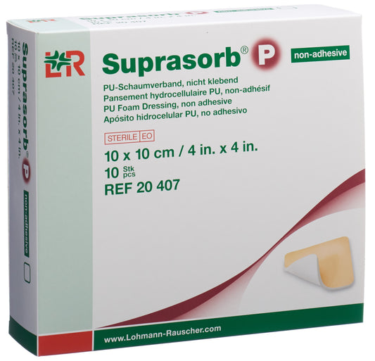 SUPRASORB P Schaumverband 10x10cm n klebe