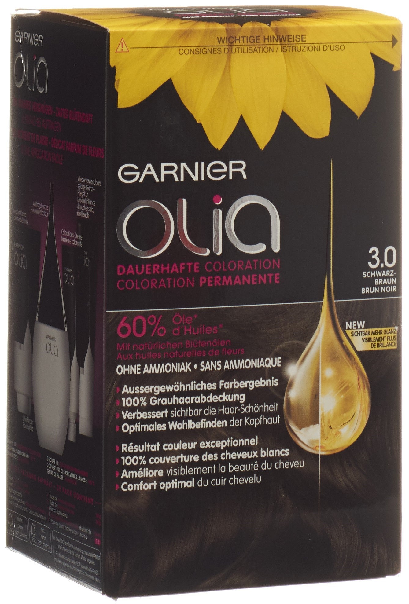 OLIA Haarfarbe 3.0 Schwarzbraun