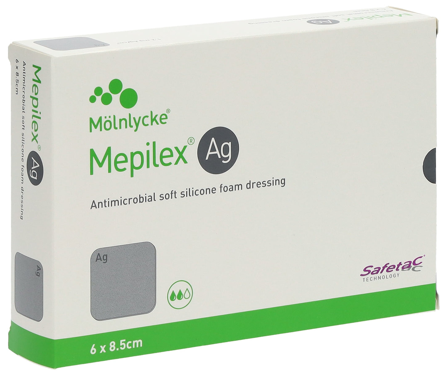 MEPILEX Ag Schaumverband Safetac 6x8.5cm Sil