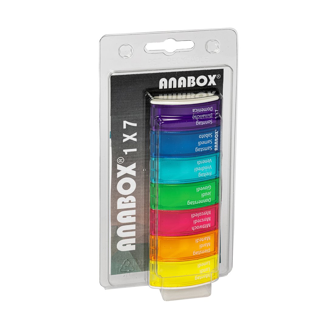 ANABOX Medidispenser 1x7 bunt D/F/I im Blister