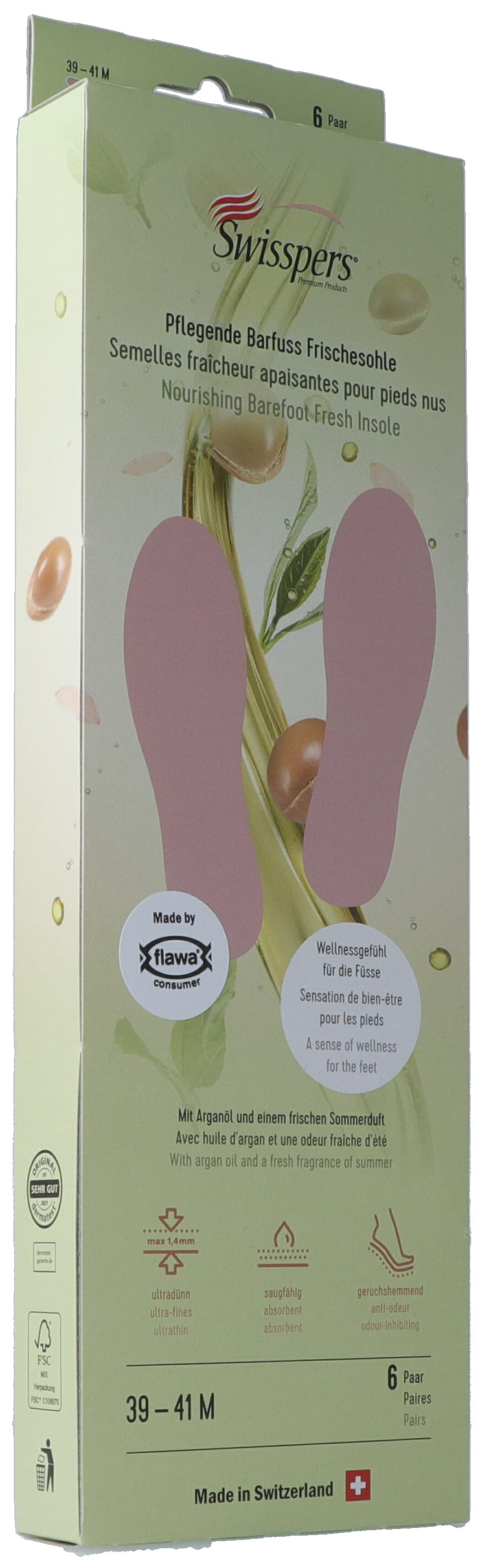 SWISSPERS Barfuss Frischesohlen M 41 rosé
