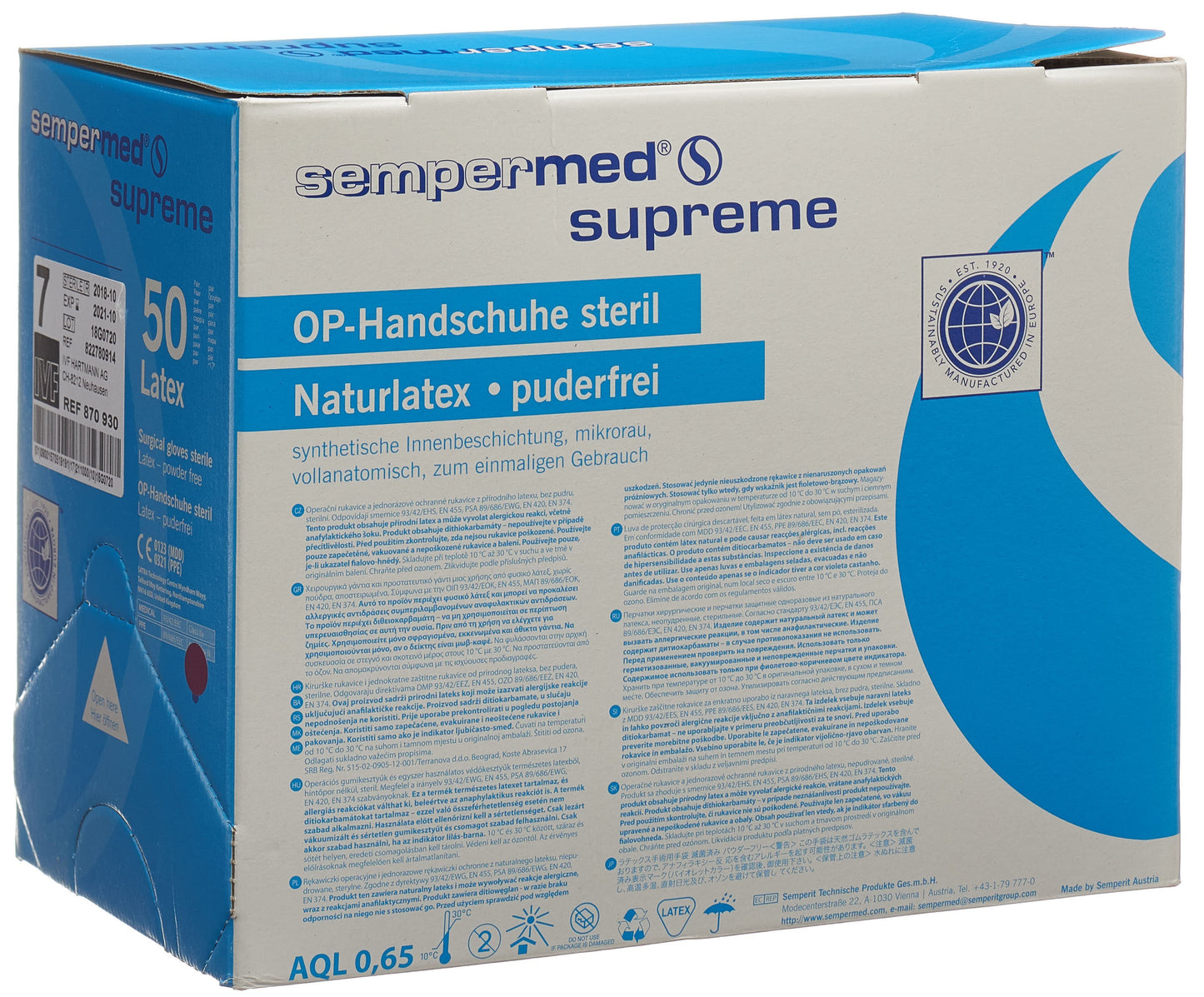 SEMPERMED Supreme OP Handschuhe 8 steril