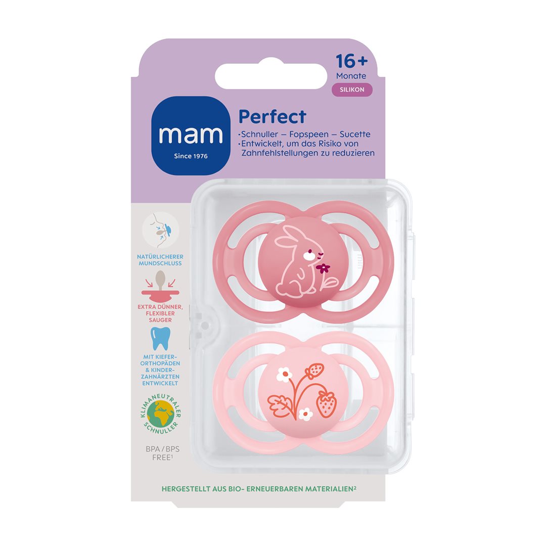 MAM Perfect Nuggi 16-36m pink/pink